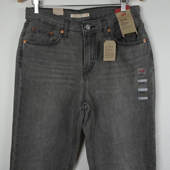 Levi's Relaxed Low Pro Jeans Women's Size 29 Gray Denim Splatter Straight Leg - Picture 2 of 12